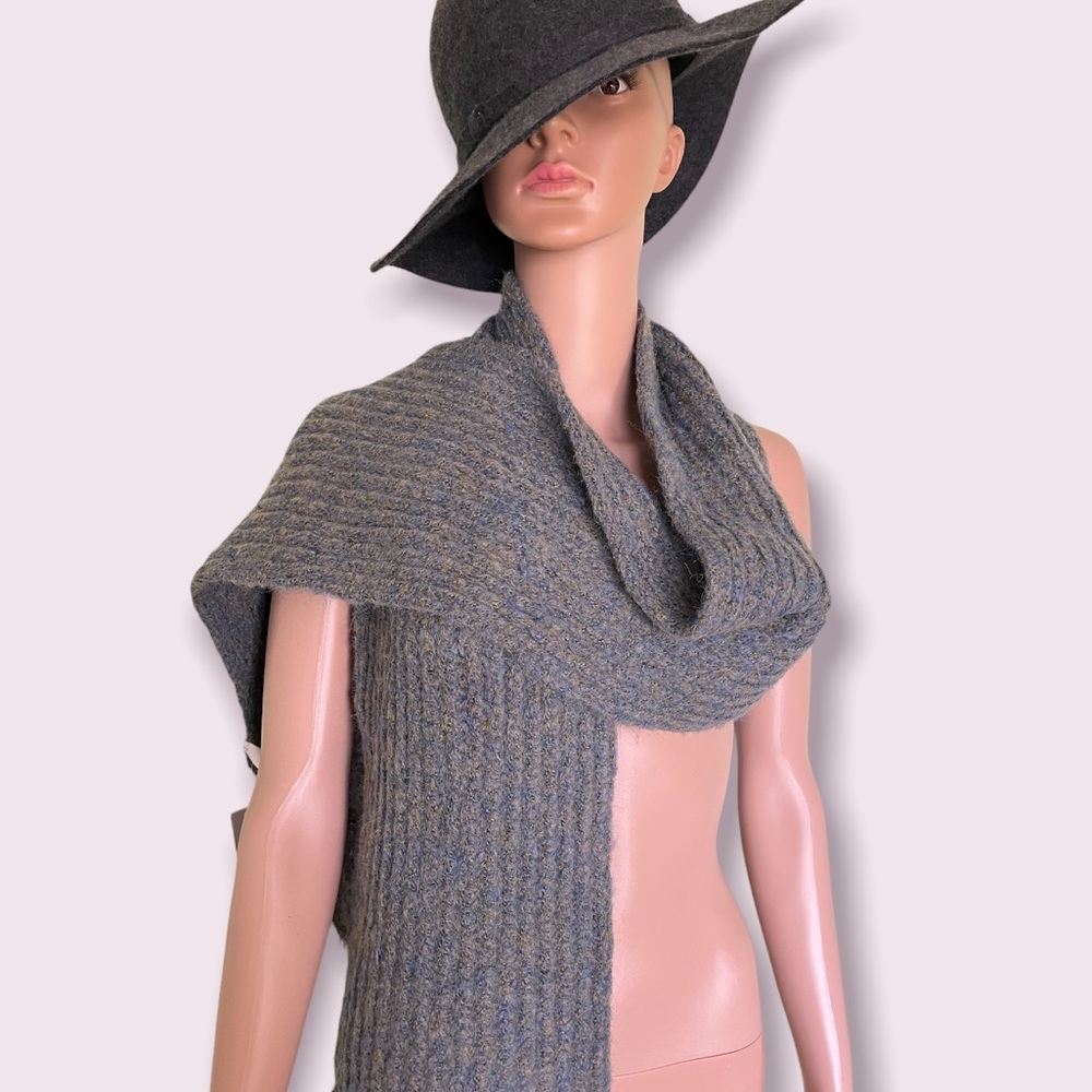 BP Metallic Fringed Scarf, Gray | One Size